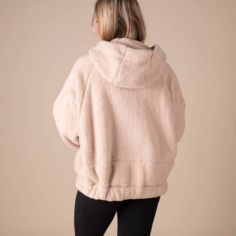 Sherpa Hooded Quarter Zip Pullover