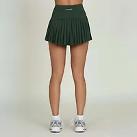 High-Waisted Pleated Tennis Skort Forest