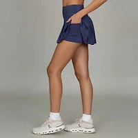 High-Waisted Pleated Tennis Skort Navy