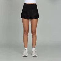 High-Waisted Pleated Tennis Skort Black