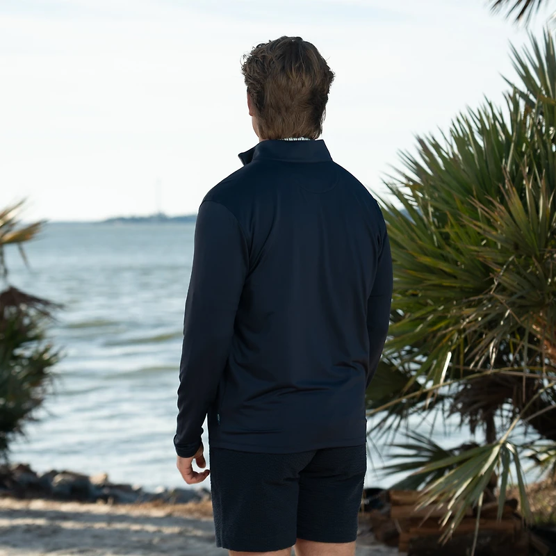 Mariner 1/4 Zip Solid Pullover Navy
