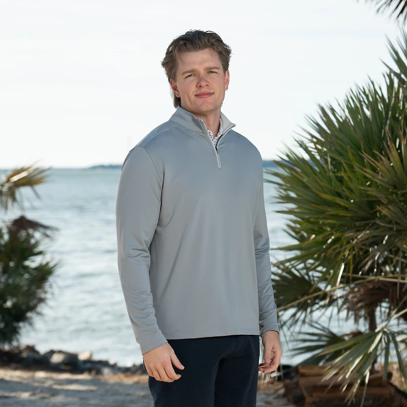 Mariner 1/4 Zip Solid Pullover Shark Fin