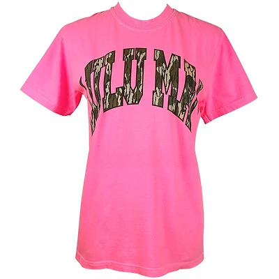 Lulu Mac Camo Fill Short Sleeve T-Shirt Neon Pink