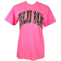Lulu Mac Camo Fill Short Sleeve T-Shirt Neon Pink