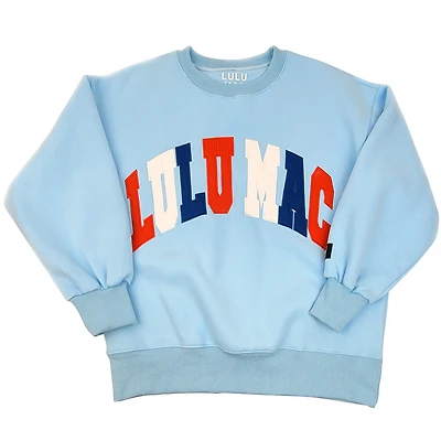 Youth Lulu Mac Puff Crewneck Sweatshirt Red, White and Blue