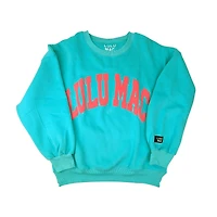 Youth Lulu Mac Puff Crewneck Sweatshirt Mint and Coral