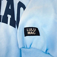 Youth Lulu Mac Puff Crewneck Sweatshirt Light Blue and Navy