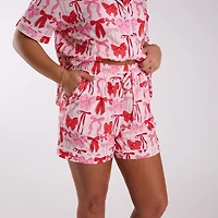 Pink Bows Pajama Shorts