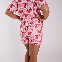 Pink Bows Pajama Shorts