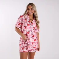 Pink Bows Pajama Shorts