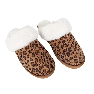 Faux Fur Cozy Slippers Leopard
