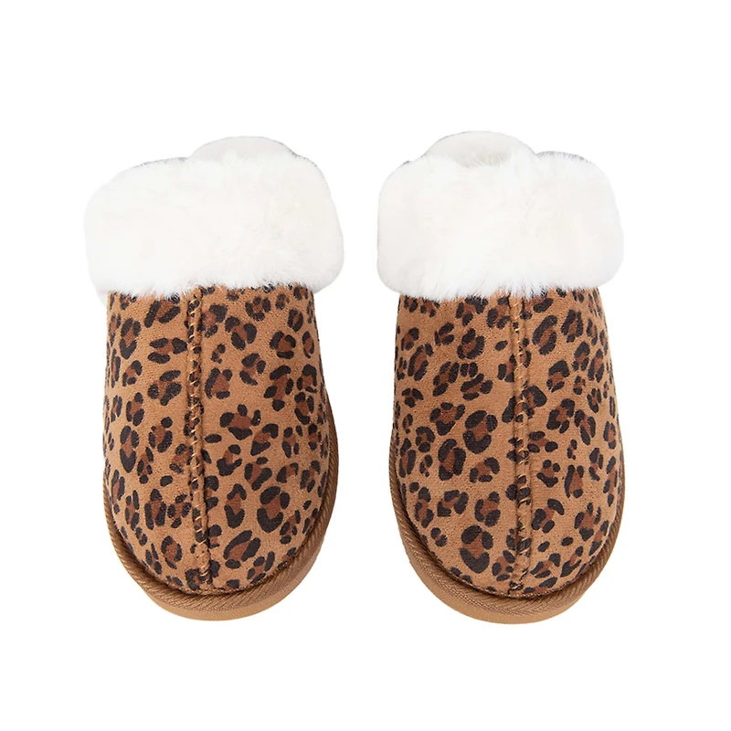 Faux Fur Cozy Slippers Leopard