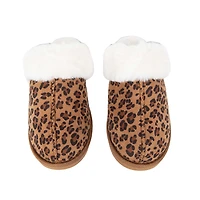 Faux Fur Cozy Slippers Leopard