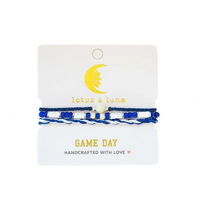 Game Day Bracelet Stack in Blue and White