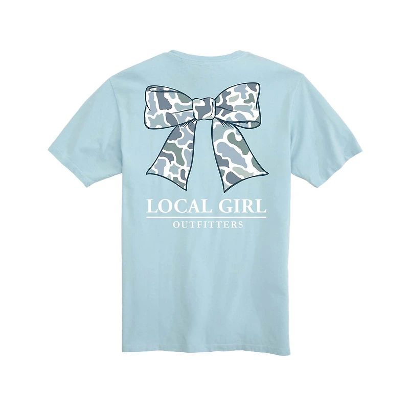 Youth Camo Bow Short Sleeve T-Shirt Chambray