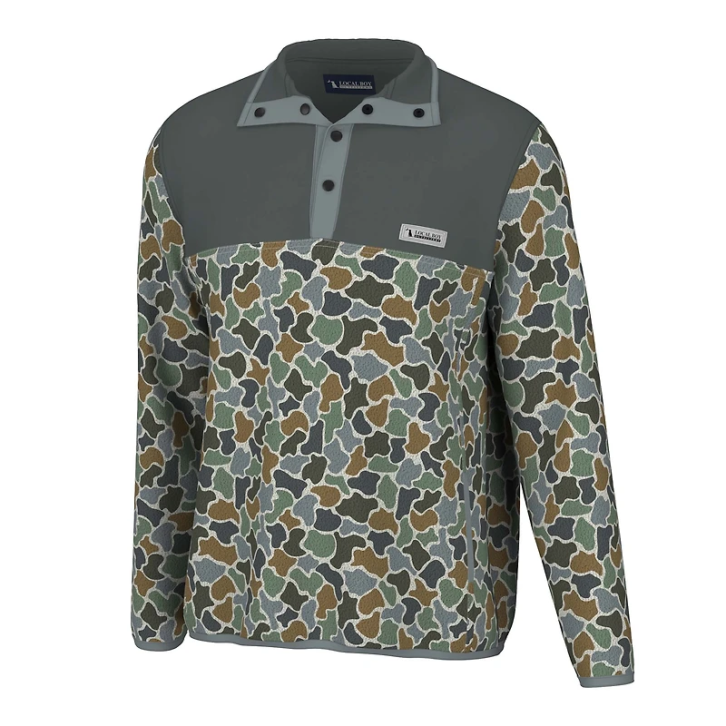 Forest Camo Bluff Two-Tone Quarter Snap Pullover