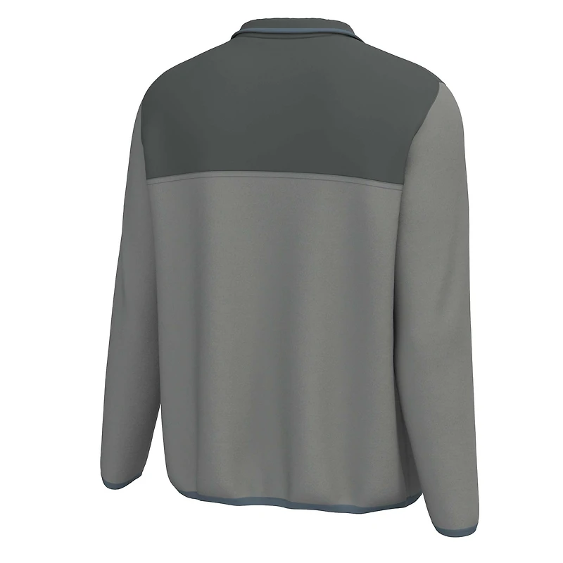 Grey Two-Tone Quarter Snap Pullover