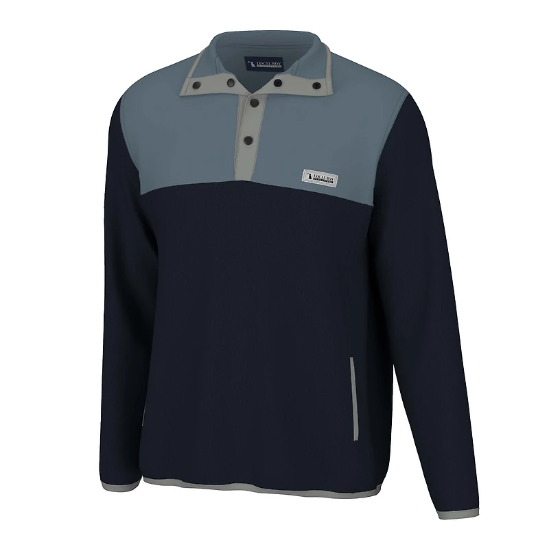 Navy Two-Tone Quarter Snap Pullover