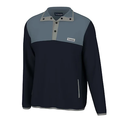 Navy Two-Tone Quarter Snap Pullover