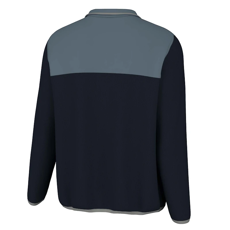 Navy Two-Tone Quarter Snap Pullover