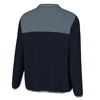Navy Two-Tone Quarter Snap Pullover