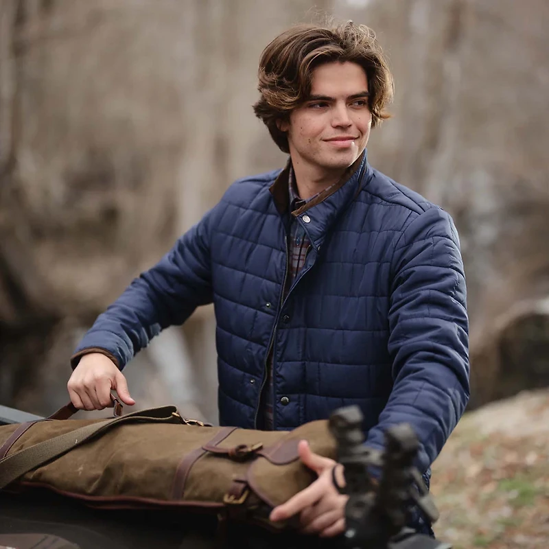 Brick Quilted Jacket Navy