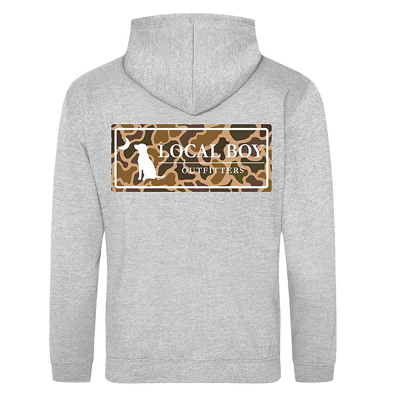 Old School Plate Hoodie Heather Grey
