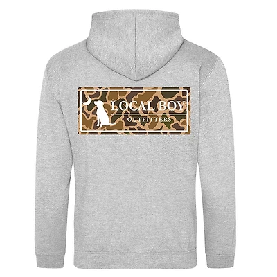 Old School Plate Hoodie Heather Grey