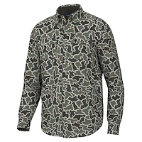 Dog and Moon Camo Button Down Shirt