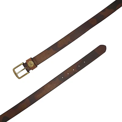 Old School Camo Printed Leather Belt
