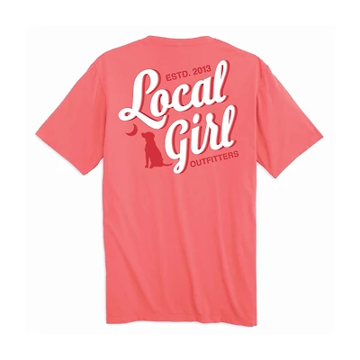 Youth Stacked Short Sleeve T-Shirt Coral