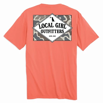 Local Girl Founders Flag Short Sleeve T-Shirt Bright Salmon