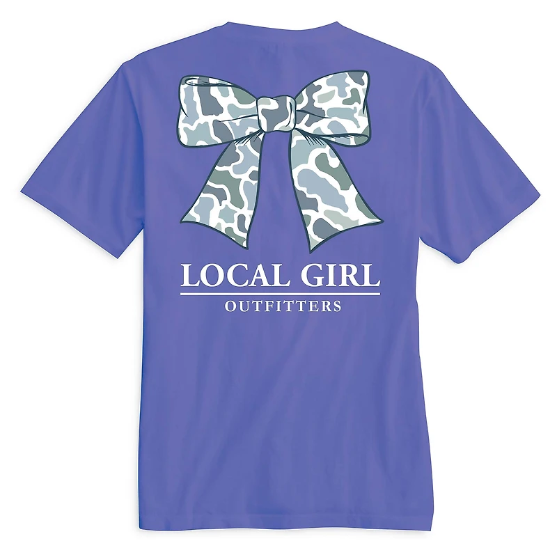 Camo Bow Short Sleeve T-Shirt Violet