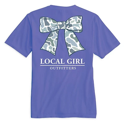 Camo Bow Short Sleeve T-Shirt Violet