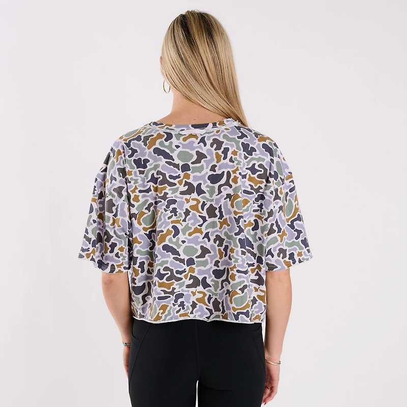 Short Sleeve Boxy Cropped Athletic Top Localflage Bluff