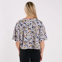 Short Sleeve Boxy Cropped Athletic Top Localflage Bluff