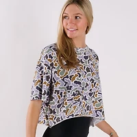 Short Sleeve Boxy Cropped Athletic Top Localflage Bluff