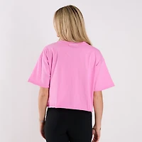 Short Sleeve Boxy Cropped Athletic Top Royal Pink