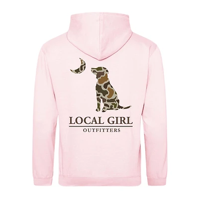 Vintage Camo Dog and Moon Hoodie
