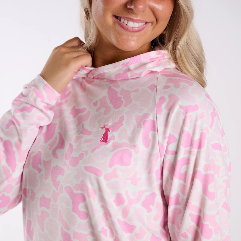 Women's Heather Blend Hooded T-Shirt Localflage Pink