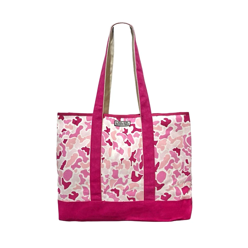 Pink Camo Canvas Tote Bag