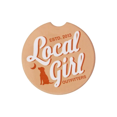 Light Peach LGO Logo Car Coaster