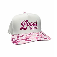 Local Girl Retro Script Pink Camo Hat