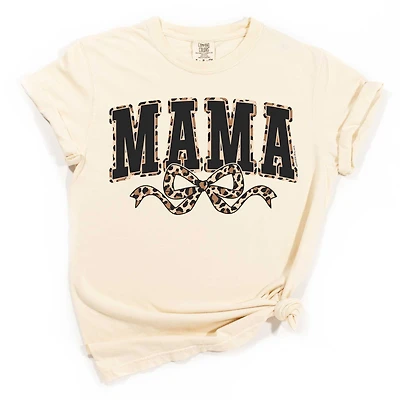 Mama Cheetah Bow Short Sleeve T-Shirt