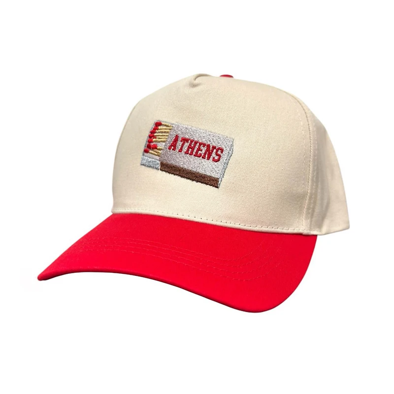 Athens Matchbox Hat in Red