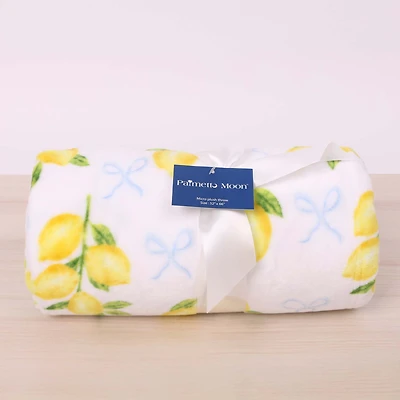 Lemon Bow Printed Fleece Blanket