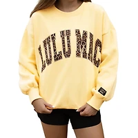 Lulu Mac Puff Crewneck Sweatshirt Yellow and Leopard
