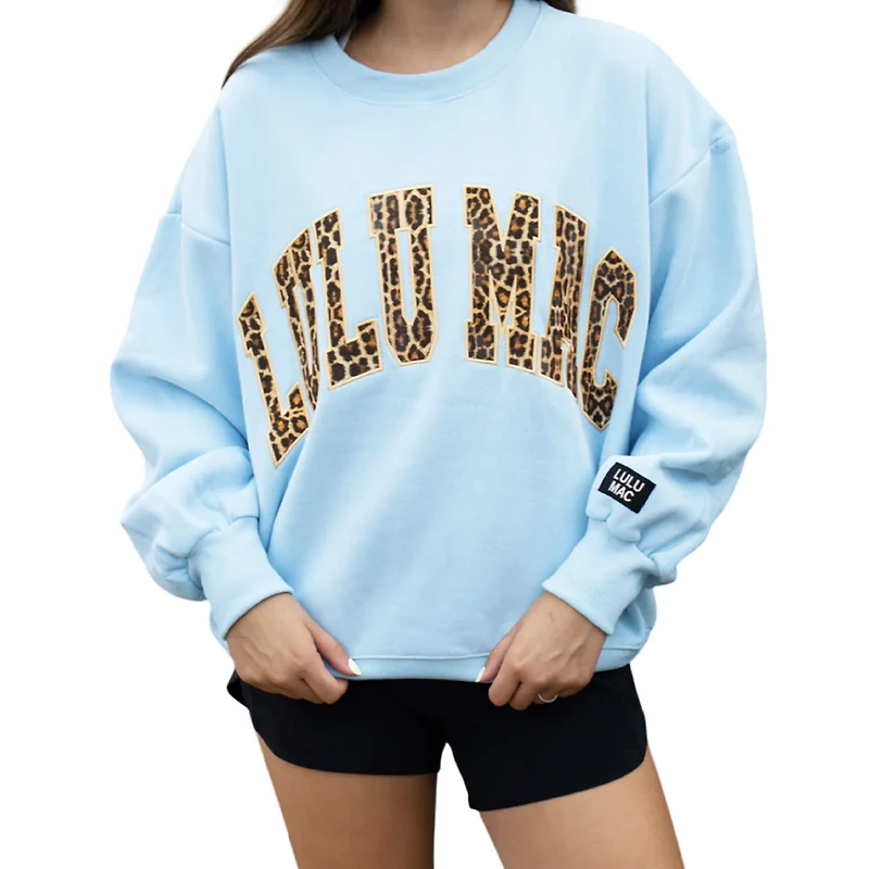 Lulu Mac Puff Crewneck Sweatshirt Light and Leopard