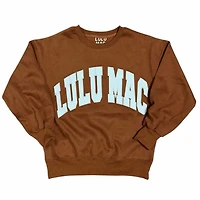 Lulu Mac Stitch Crewneck Sweatshirt Blue and Brown