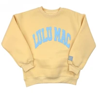 Lulu Mac Camo Puff Crewneck Sweatshirt Butter and Light Blue